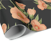 Papier Cadeau Rose vintage Botanique (Coin rond)