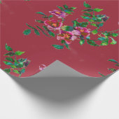 Papier Cadeau rose vintage marsala (Coin)