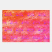 papier cadeau rose violet aimés Romains 5:8 Feuill (Devant 2)