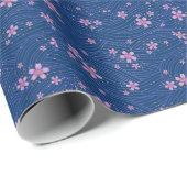Papier Cadeau rose violet et bleu (Coin rond)