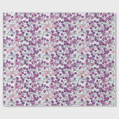 Papier Cadeau Rose + violet Feuilles (Plat)