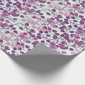 Papier Cadeau Rose + violet Feuilles (Coin)