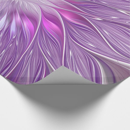 Papier Cadeau Rose violet passion Fleur Art Abstrait Fractal (Coin)
