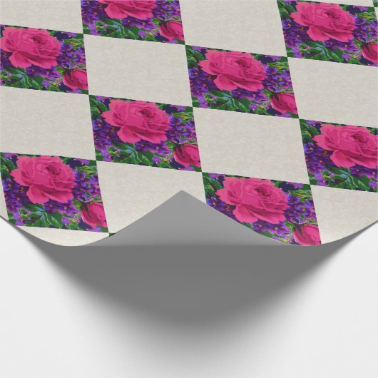 Papier Cadeau Rose & Violets (Coin)
