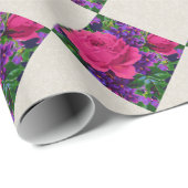 Papier Cadeau Rose & Violets (Coin rond)