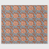 Papier Cadeau Rose With Warm Tones Of Orange And Rust (Plat)