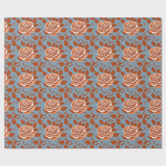 Papier Cadeau Rose With Warm Tones Of Orange And Rust (Plat)