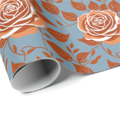 Papier Cadeau Rose With Warm Tones Of Orange And Rust (Coin rond)