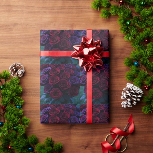 Papier cadeau Roses (Cadeau de vacances)