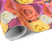 Papier Cadeau Roses (Coin rond)
