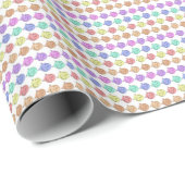 Papier Cadeau Roses arc-en-ciel (Coin rond)