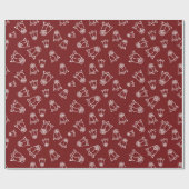 Papier Cadeau Roses blanches 40e anniversaire de mariage rouge r (Plat)