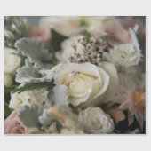 Papier Cadeau Roses blanches et alliances (Plat)