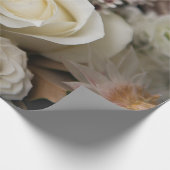 Papier Cadeau Roses blanches et alliances (Coin)