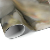 Papier Cadeau Roses blanches et alliances (Coin rond)