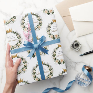Papier Cadeau Roses Blanches Merci de Célébrer avec Nous