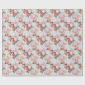 Papier Cadeau Roses blanches roses rouges Fête des mariées flora (Plat)