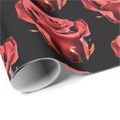 Papier Cadeau Roses d'amour (Coin rond)