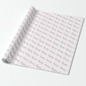 Papier Cadeau Roses d'aquarelle rose (Déroulé)