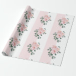 Papier Cadeau Roses d'aquarelle rose et blanc<br><div class="desc">Simple et élégant rose et blanc avec un papier d'emballage rose rose rose - parfait pour les mariages,  douches nuptiales et anniversaires.</div>