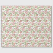 Papier Cadeau Roses d'aquarelle rose pâle (Plat)