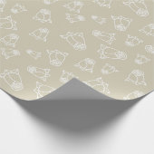 Papier Cadeau Roses de mariage élégantes et blanches Engagement (Coin)