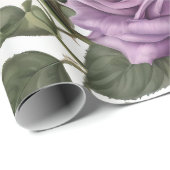 Papier Cadeau Roses de Rose pourpre, (Coin rond)