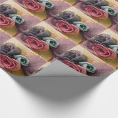Papier Cadeau Roses en raphia (Coin)