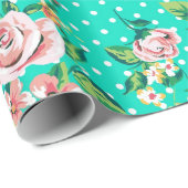 Papier Cadeau Roses Et Bufs Roses Clairs (Coin rond)