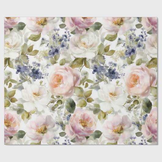 Papier Cadeau Roses et fleurs peintres (Plat)