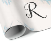 PAPIER CADEAU ROSES ET JASMINES MONOGRAMME FLORAL (Coin rond)