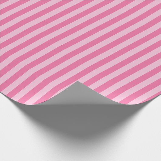 Papier Cadeau Roses et rayures rose clair (Coin)
