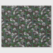 Papier Cadeau Roses floraux élégants de Bourgogne (Plat)