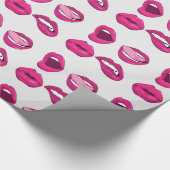 Papier Cadeau roses indien de lèvres de rouge à lèvres sur (Coin)