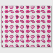 Papier Cadeau roses indien de lèvres de rouge à lèvres sur (Plat)