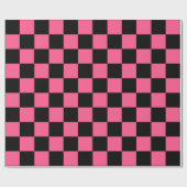 Papier Cadeau Roses indien et noir Checkered (Plat)