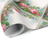 PAPIER CADEAU ROSES & JASMINES (Coin rond)