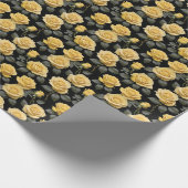 Papier Cadeau Roses Jaune Doré (Coin)