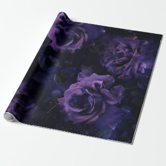 Papier Cadeau Roses mauve