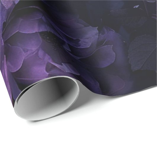 Papier Cadeau Roses mauve (Coin rond)