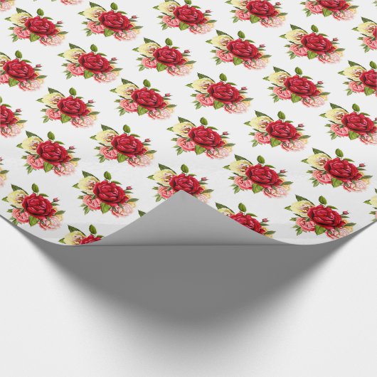 Papier Cadeau Roses papier mariage (Coin)