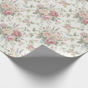 Papier Cadeau Roses pastel élégant shabby chic