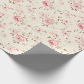 Papier Cadeau Roses peints en rose doux (Coin)