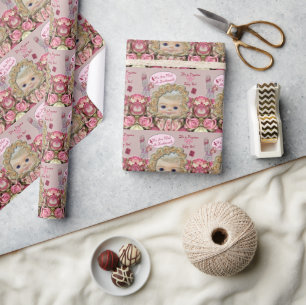 Papier Cadeau Roses précieux de bébé