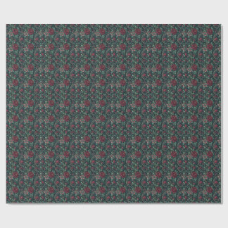 Papier Cadeau Roses Romantiques Sombres Motif Floral Gothique en