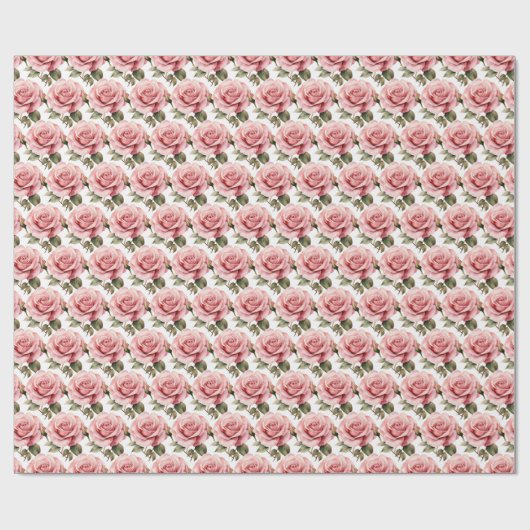 Papier Cadeau Roses roses (Plat)