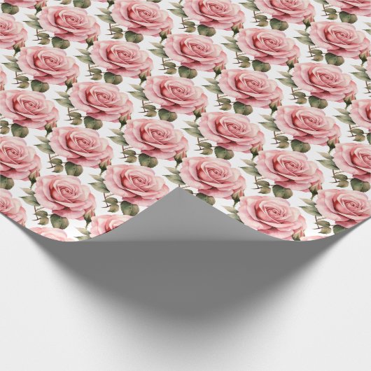 Papier Cadeau Roses roses (Coin)