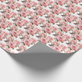 Papier Cadeau Roses roses (Coin)