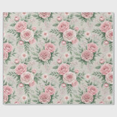 Papier Cadeau Roses roses de maman (Plat)