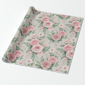 Papier Cadeau Roses roses de maman (Déroulé)